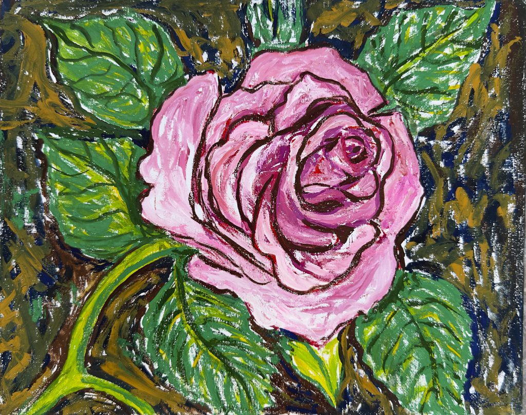 Emerald Rose, painting by Ukrainian artist Alvi Siren