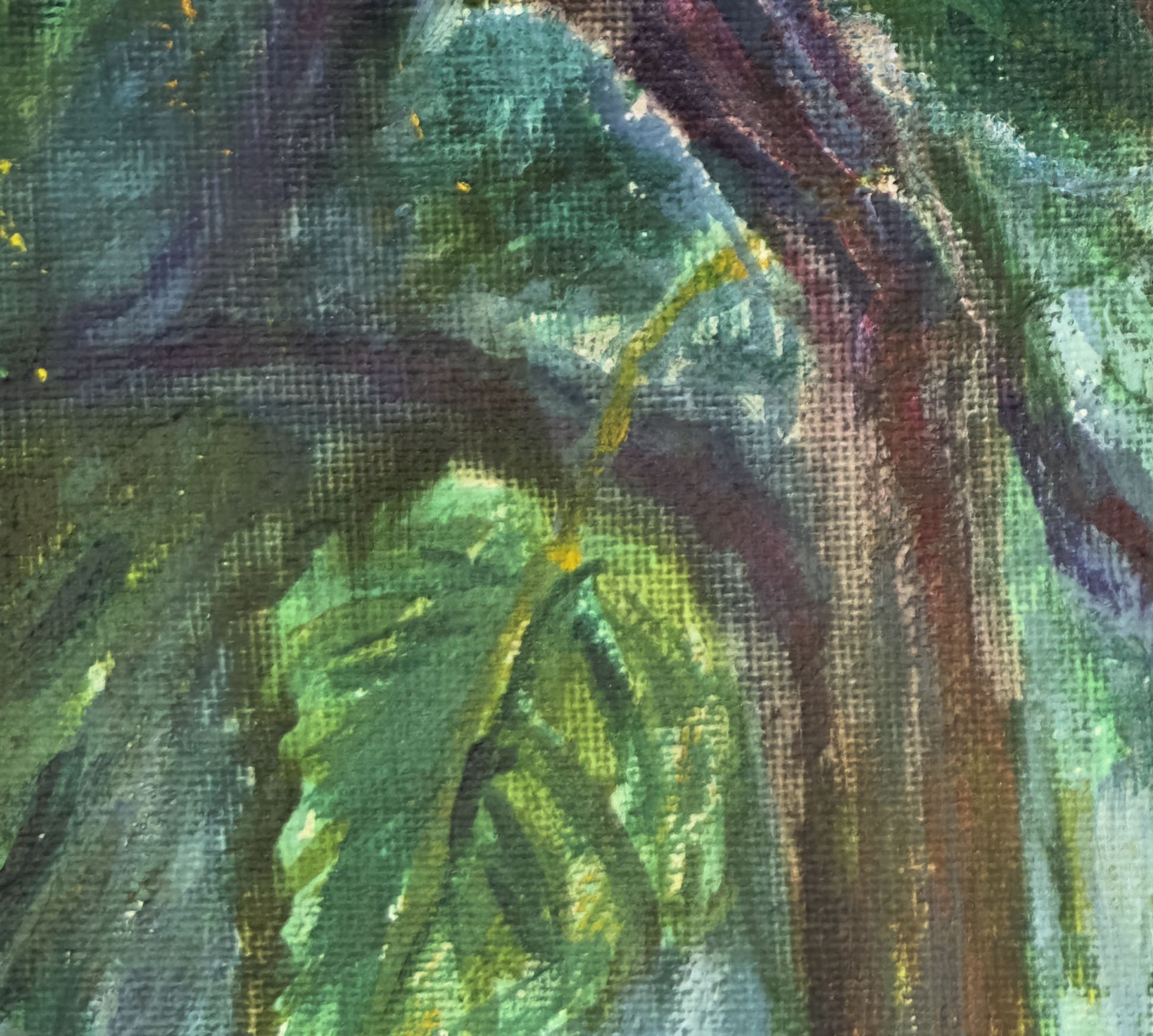 Crimson Apple (Detail), painting by Ukrainian artist Alvi Siren