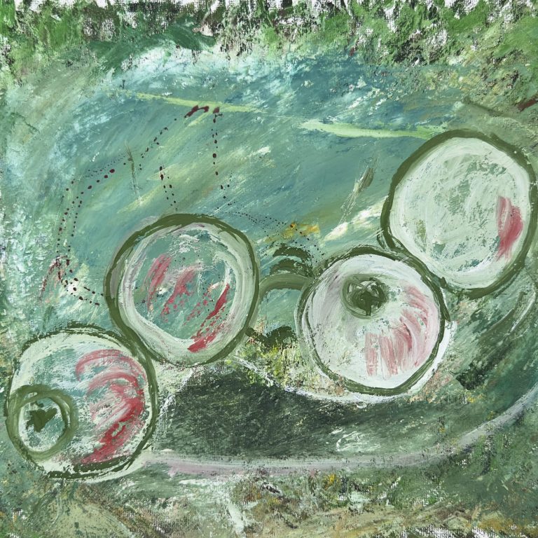 Green Fruit Study, painting by Ukrainian artist Alvi Siren