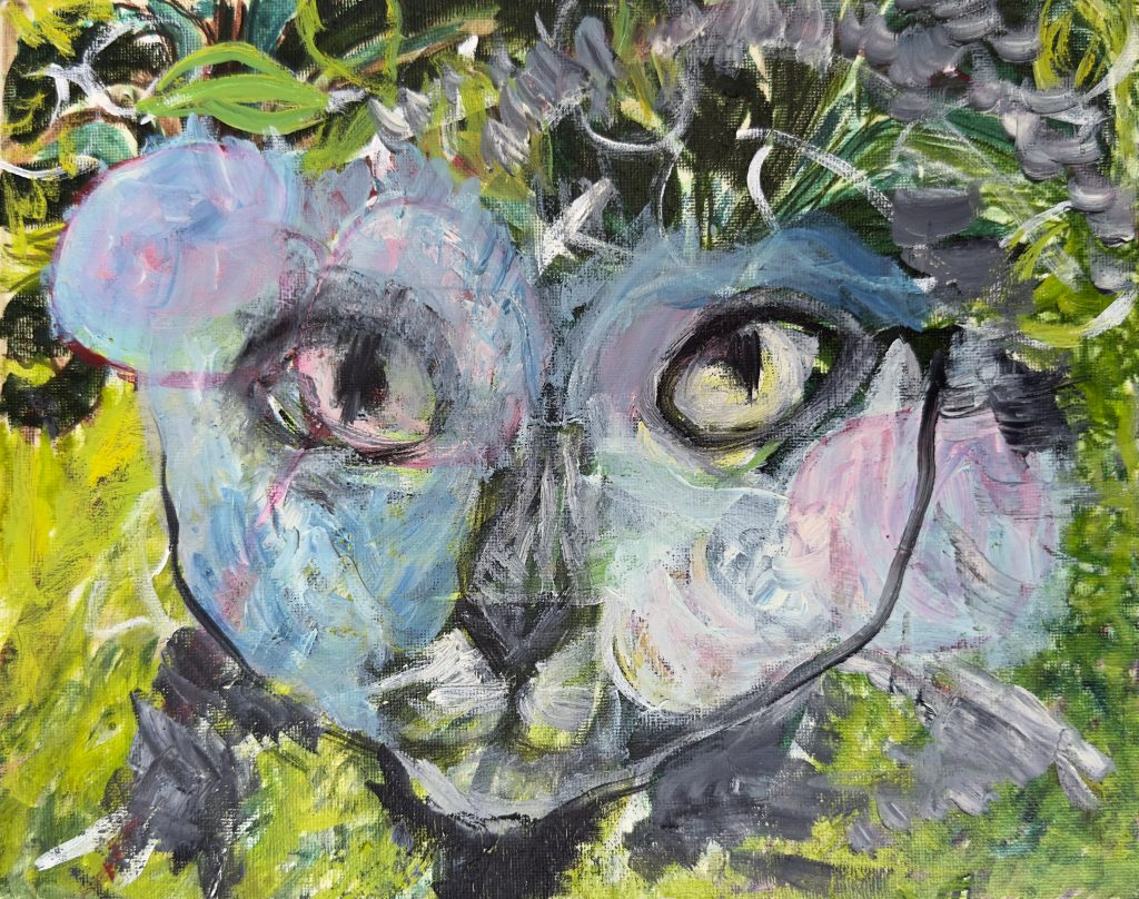 Emerald Cat, painting by Ukrainian artist Alvi Siren