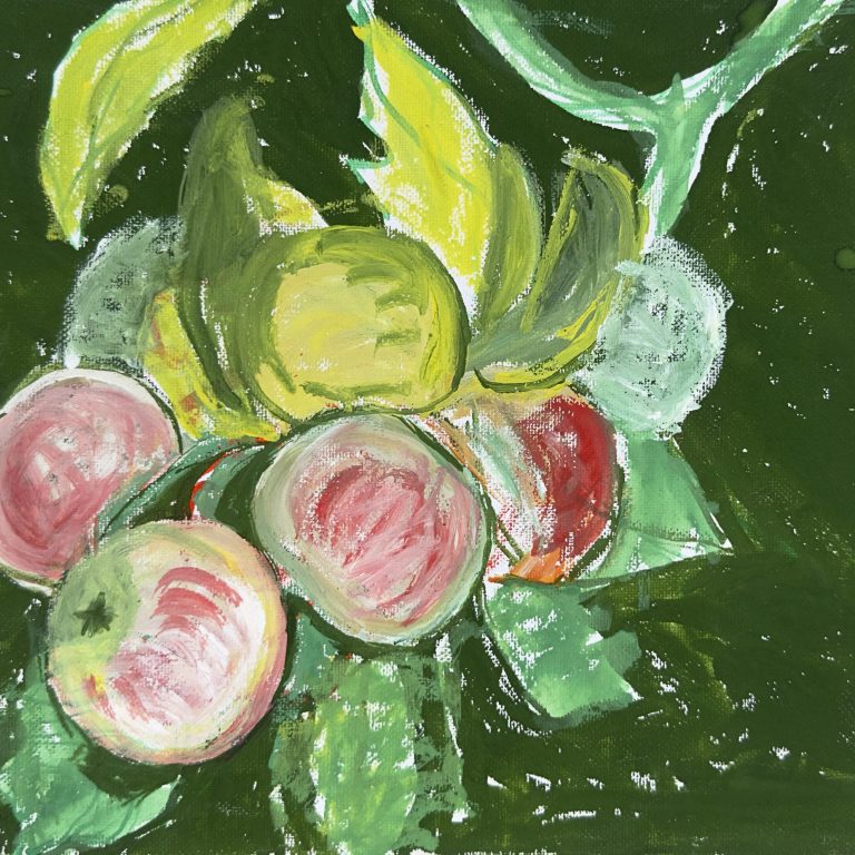 Apples on the Branch Study, painting by Ukrainian artist Alvi Siren