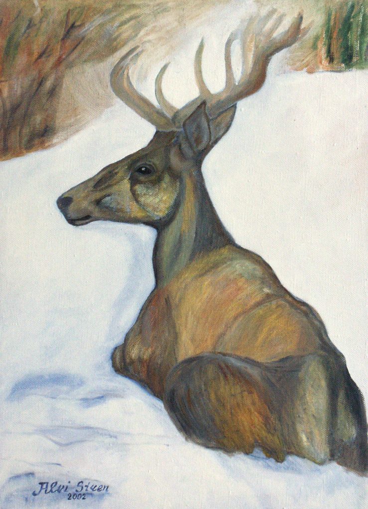 The Solitary Stag, painting by Ukrainian artist Alvi Siren