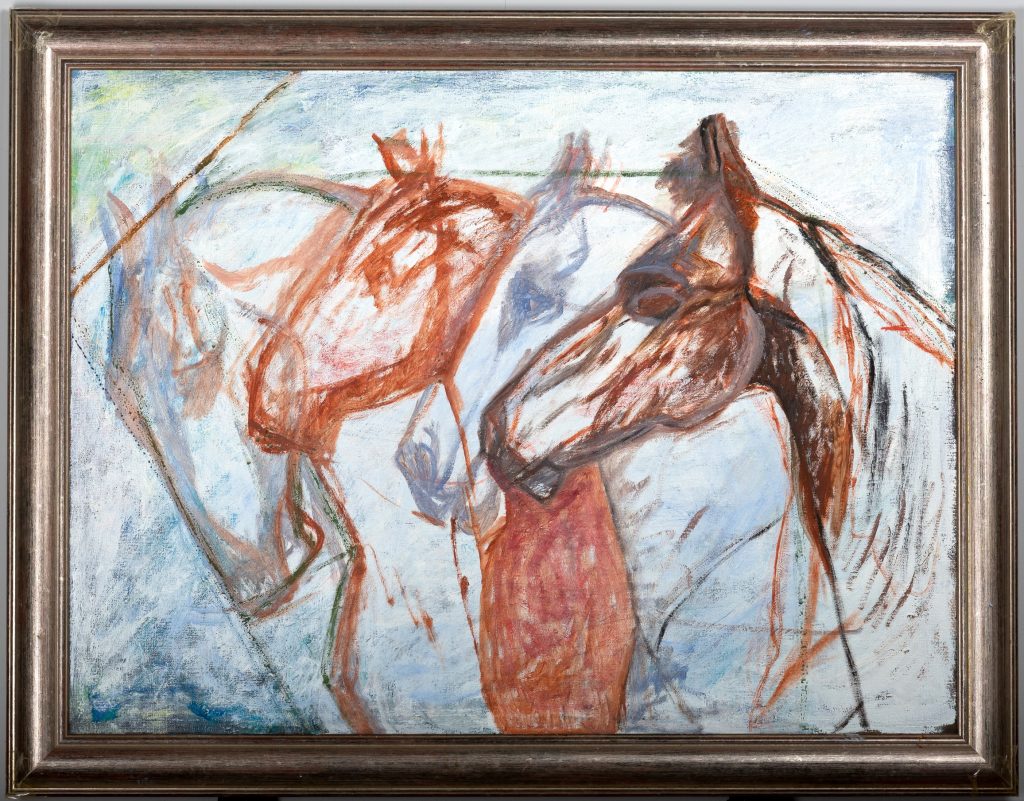 Four Horses Study, painting by Ukrainian artist Alvi Siren