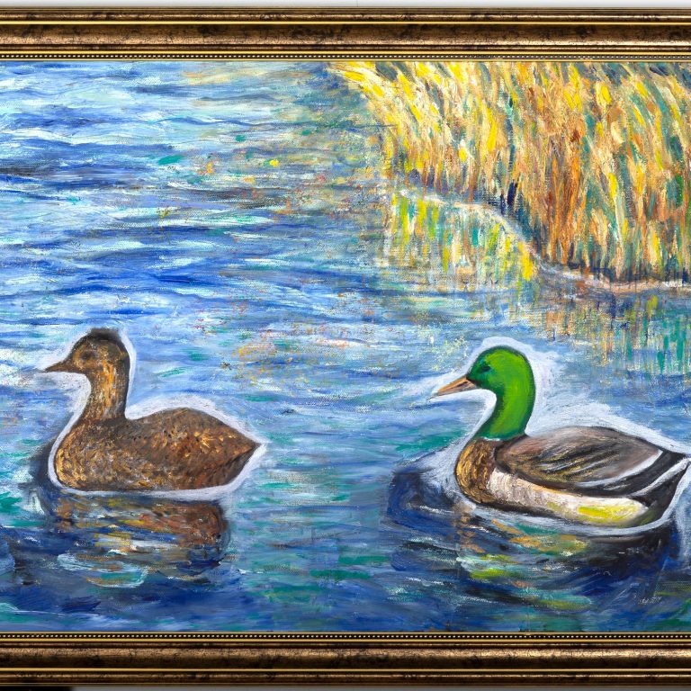 Ducks on Quiet Water, painting by Ukrainian artist Alvi Siren