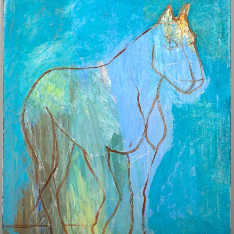 Azure Horse Abstract, painting by Ukrainian artist Alvi Siren