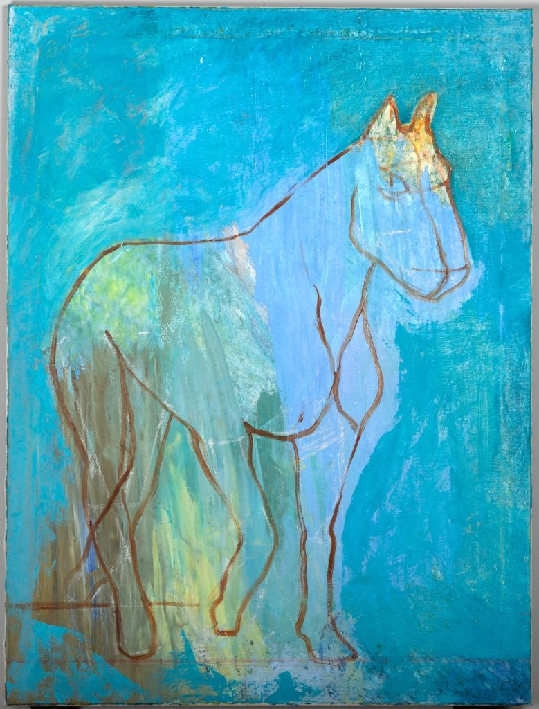 Azure Horse Abstract, painting by Ukrainian artist Alvi Siren