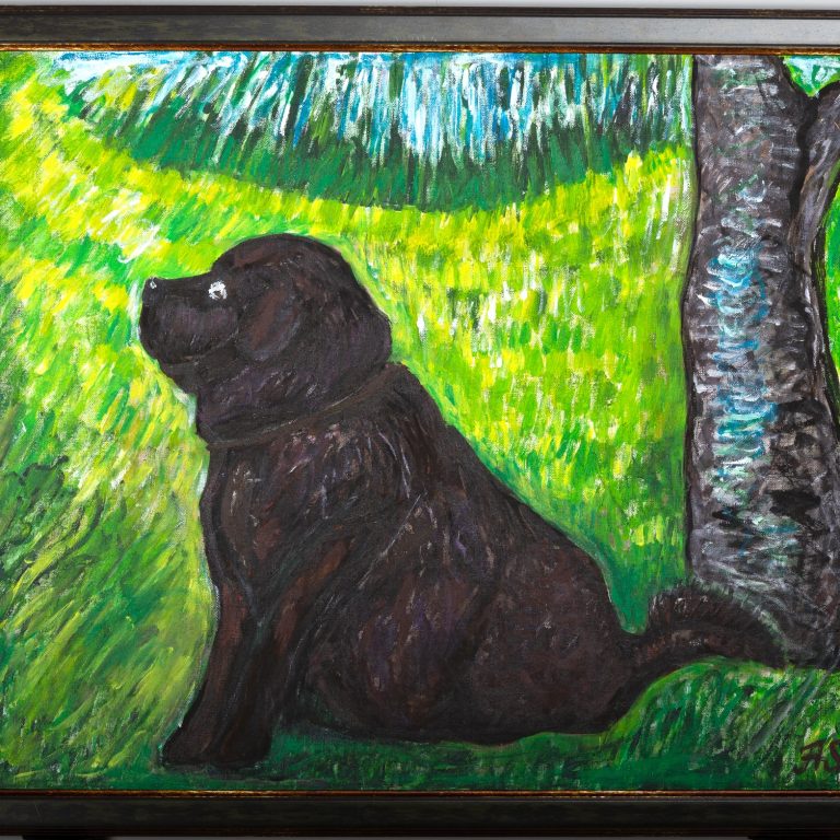 Dog Under Summer Light, painting by Ukrainian artist Alvi Siren