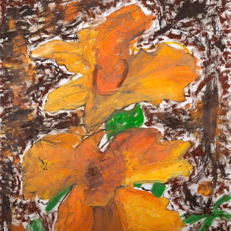 Lantern Flowers Abstract, painting by Ukrainian artist Alvi Siren