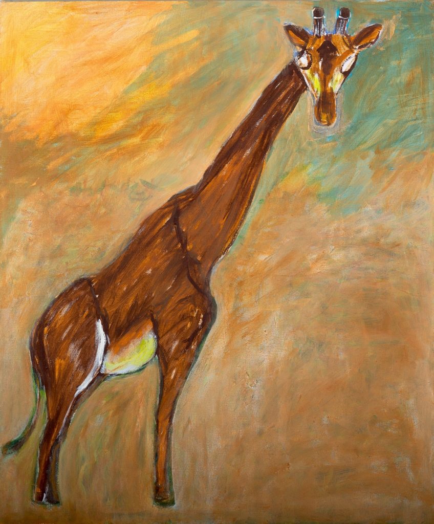 Graceful Giraffe Abstract, painting by Ukrainian artist Alvi Siren