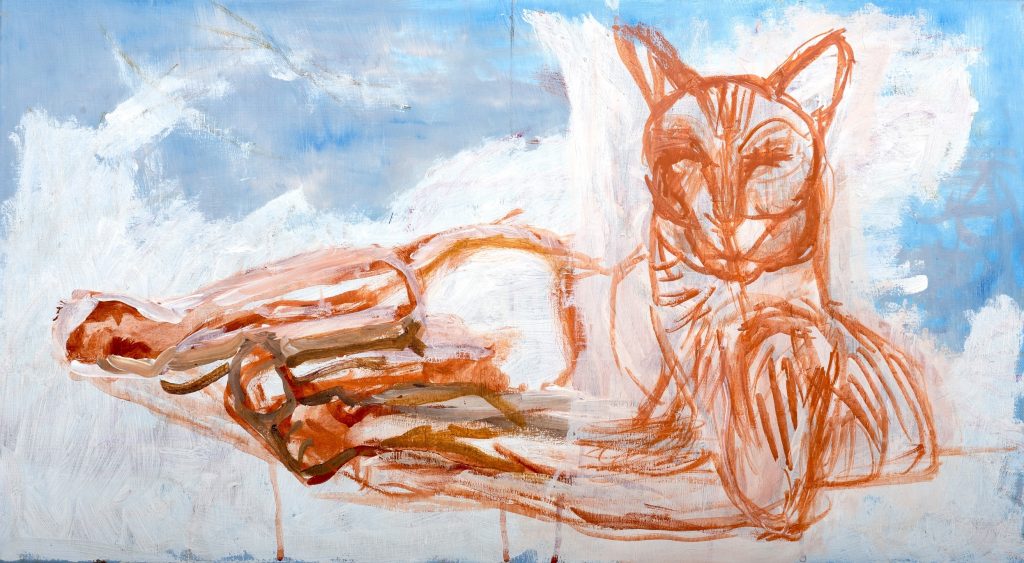 Feline Majesty Abstract, painting by Ukrainian artist Alvi Siren