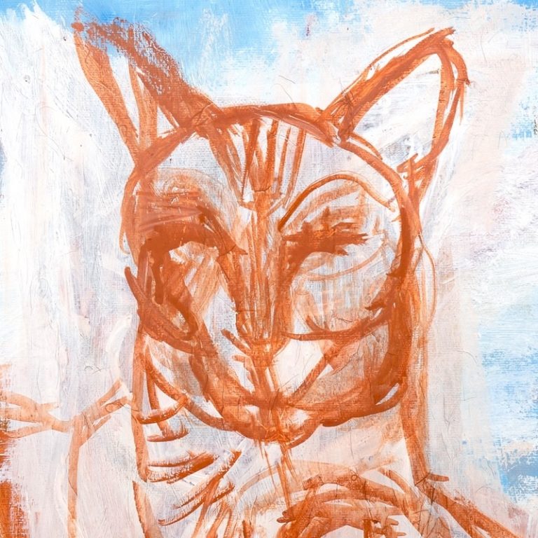 Feline Majesty Abstract (Detail View 1), painting by Ukrainian artist Alvi Siren