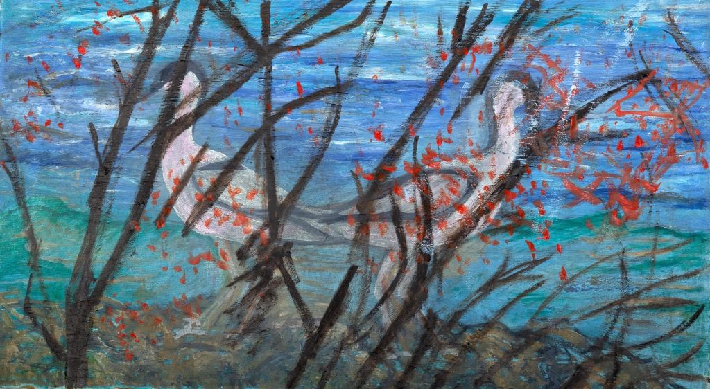 Pair Beyond the Branches, painting by Ukrainian artist Alvi Siren