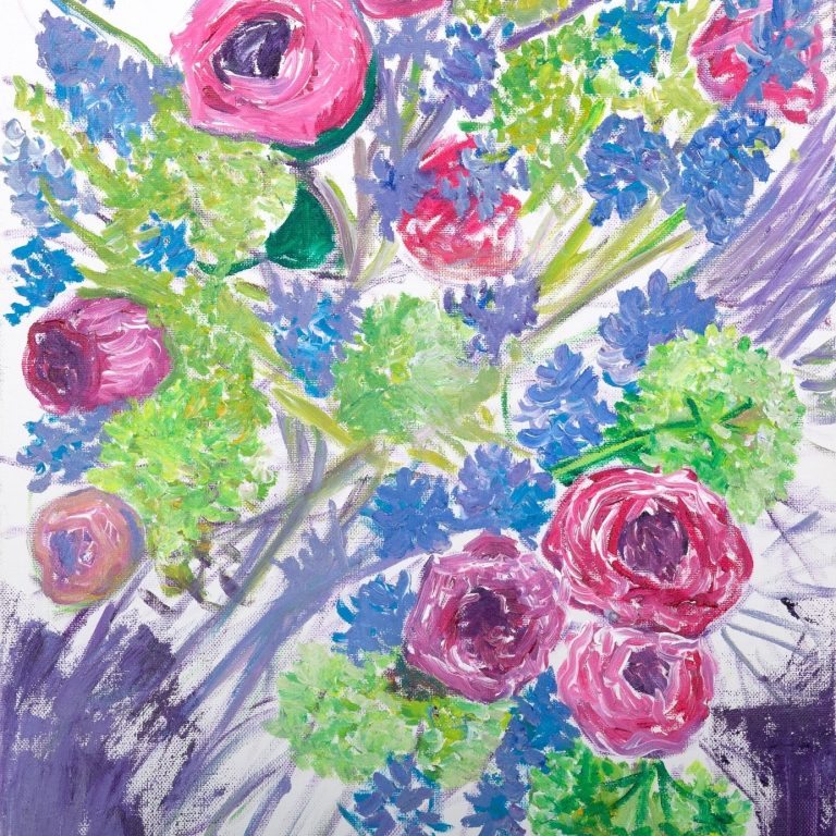 Floral Symphony Abstract, painting by Ukrainian artist Alvi Siren