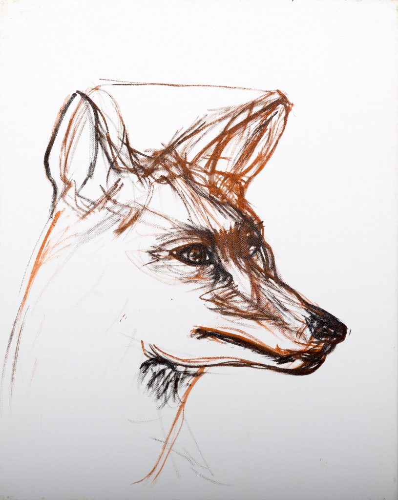Watchful Fox, painting by Ukrainian artist Alvi Siren