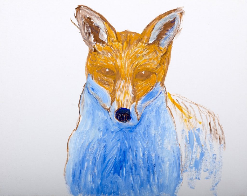 Azure Fox Abstract, painting by Ukrainian artist Alvi Siren
