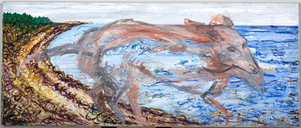 Coastal Canine Mirage, painting by Ukrainian artist Alvi Siren