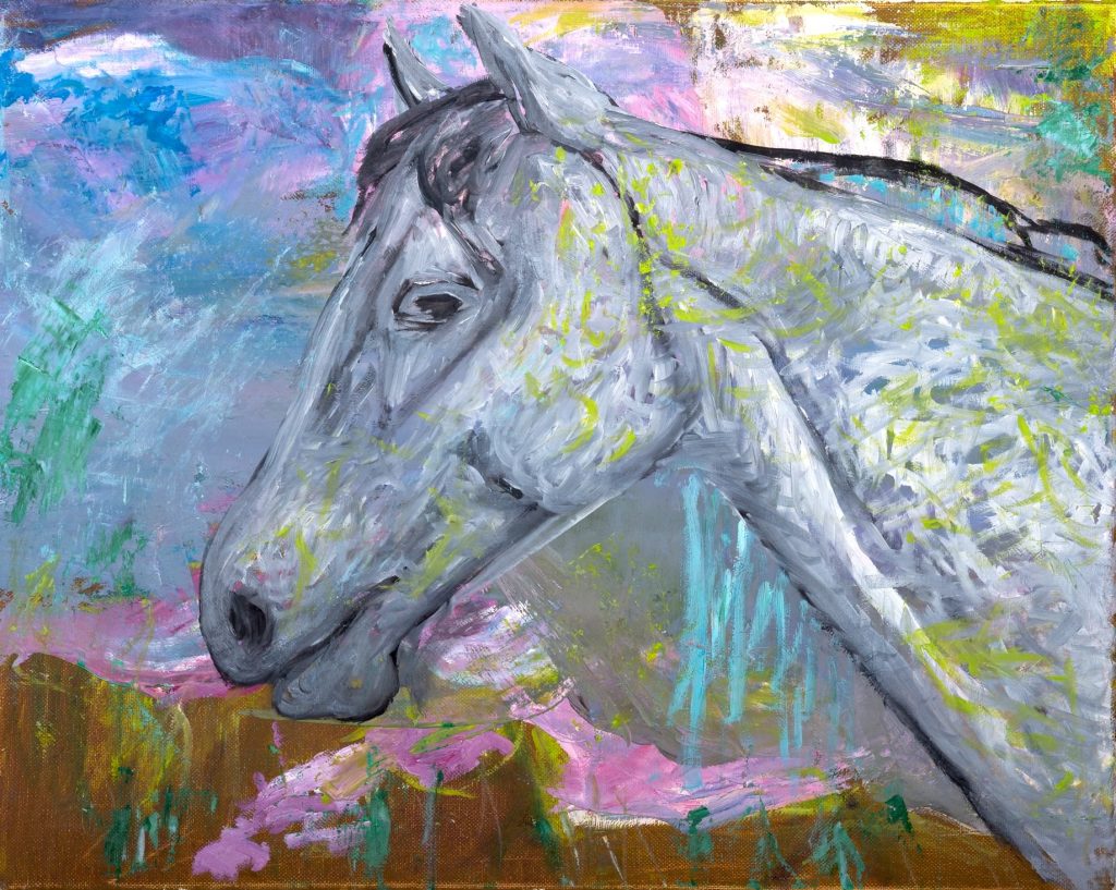 Pastel Horse Reverie, painting by Ukrainian artist Alvi Siren