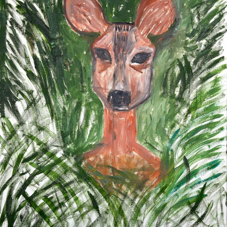 Deer in the Green Veil, painting by Ukrainian artist Alvi Siren