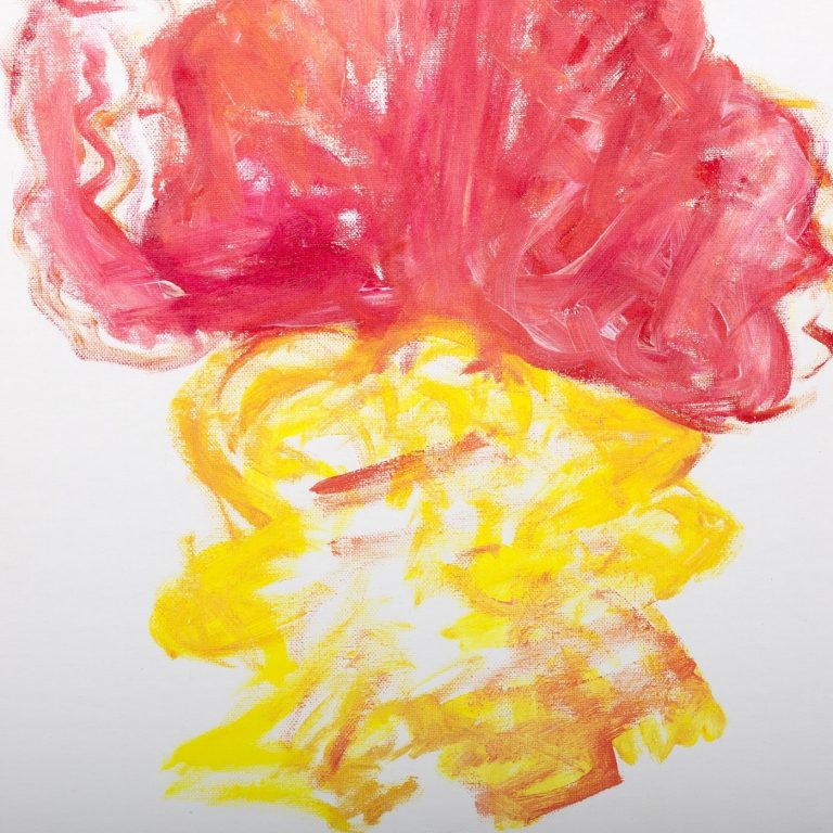 Coral Bloom Abstract (Detail View 1), painting by Ukrainian artist Alvi Siren
