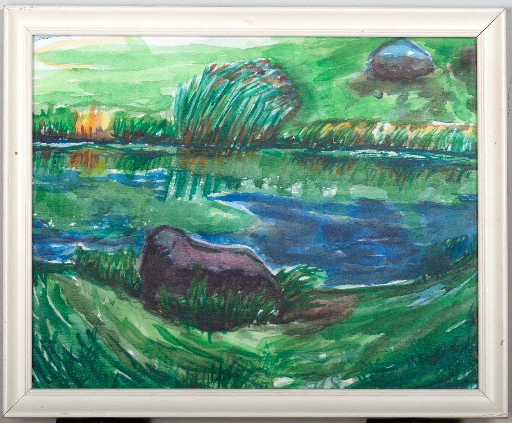 Emerald Sunset Reverie, painting by Ukrainian artist Alvi Siren