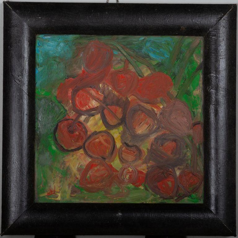 Crimson Berry Cluster, painting by Ukrainian artist Alvi Siren