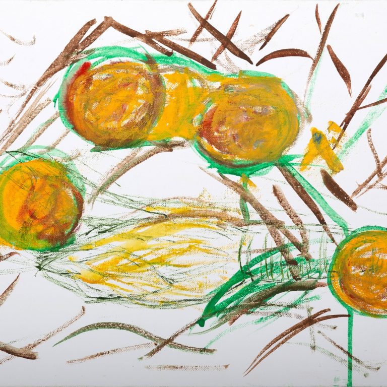 Golden Fruit Abstract, painting by Ukrainian artist Alvi Siren