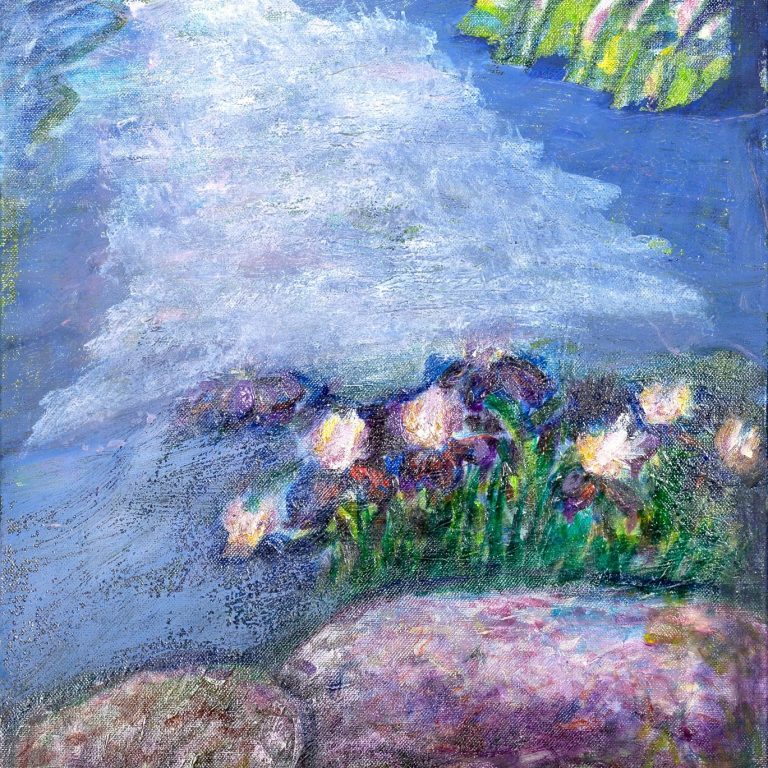 Waterside Irises, painting by Ukrainian artist Alvi Siren