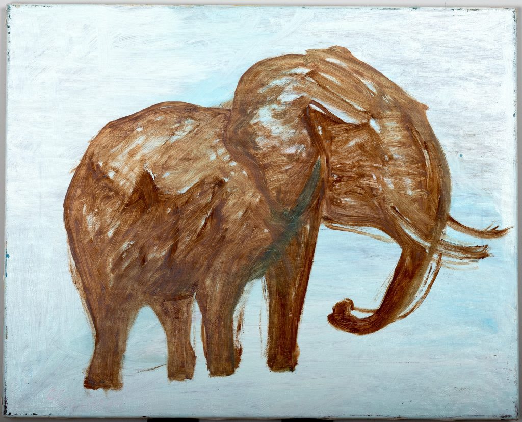 Earthbound Elephant, painting by Ukrainian artist Alvi Siren