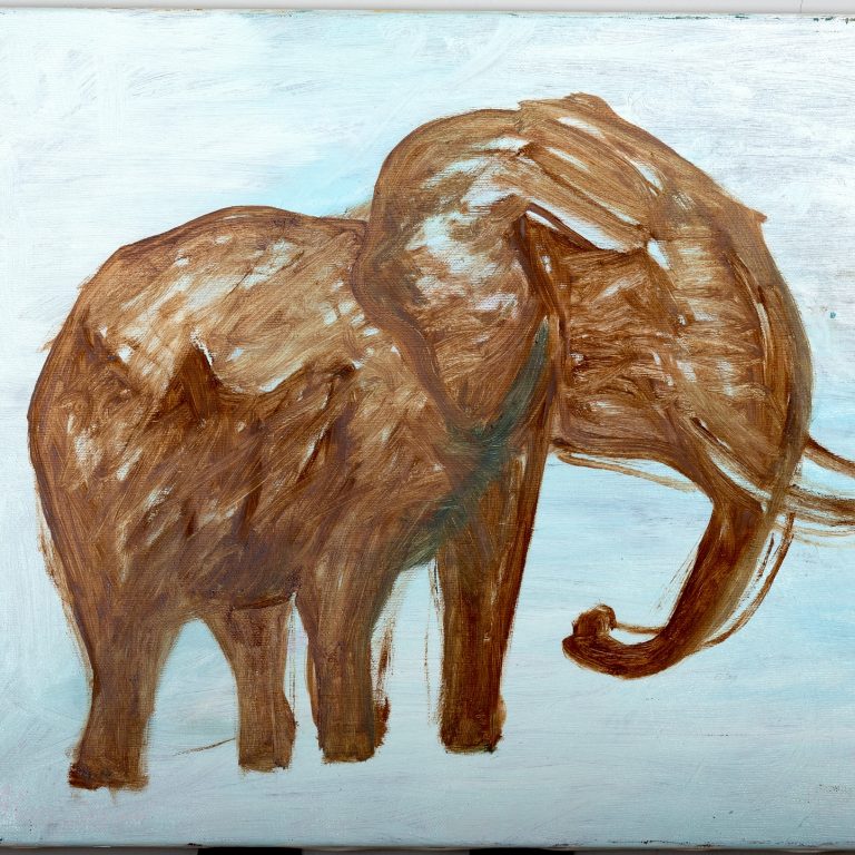 Earthbound Elephant, painting by Ukrainian artist Alvi Siren