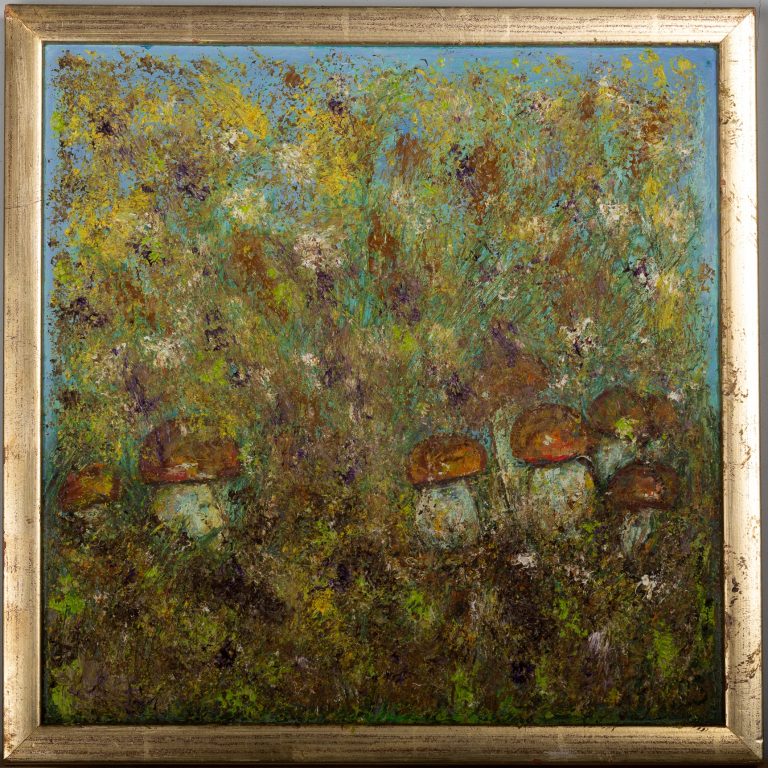 Meadow Mushrooms, painting by Ukrainian artist Alvi Siren