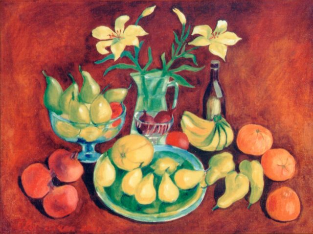 Harvest with Yellow Lilies, painting by Ukrainian artist Alvi Siren