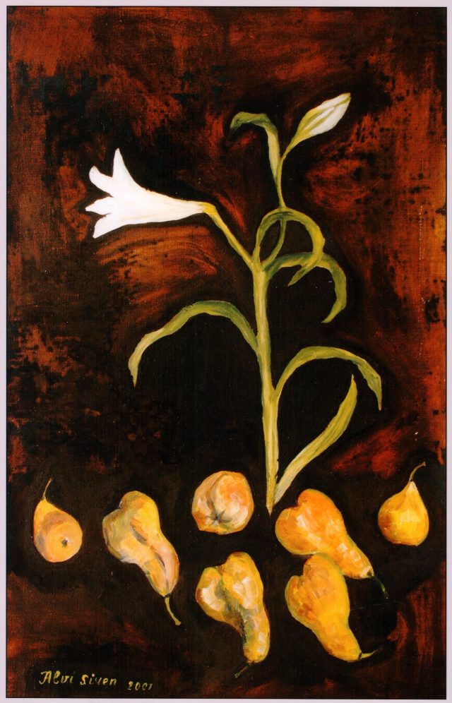 White Lily and Seven Pears, painting by Ukrainian artist Alvi Siren