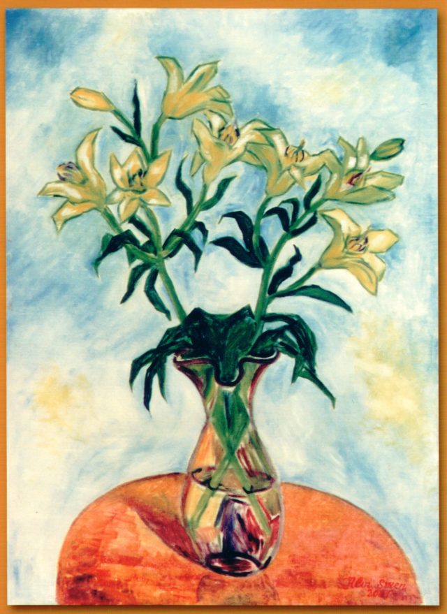 Seven Yellow Lilies, painting by Ukrainian artist Alvi Siren